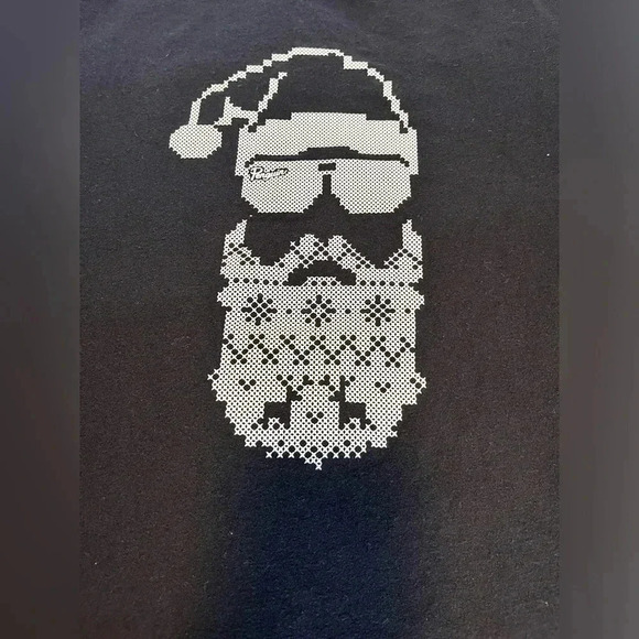 Original Penguin Mens Black Santa Claus Graphic Tee Shirt - Picture 2 of 3